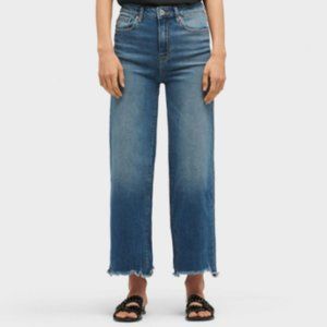 DKNY Wide Leg High Waisted Frayed Hem Jeans Size 30